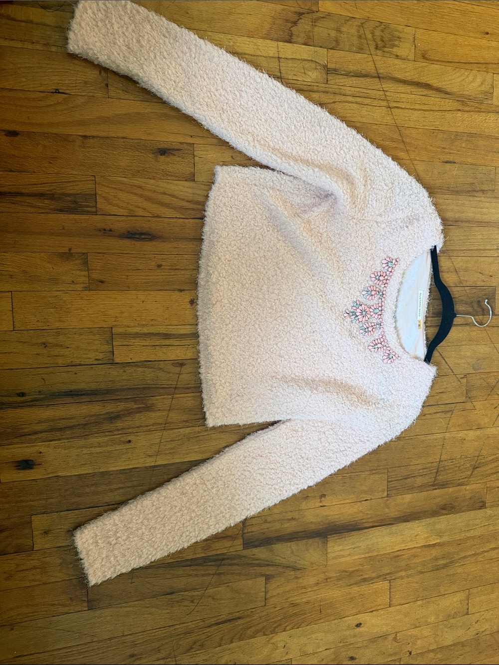 Mustard Seed Blush Pink Jeweled Neck Sweater